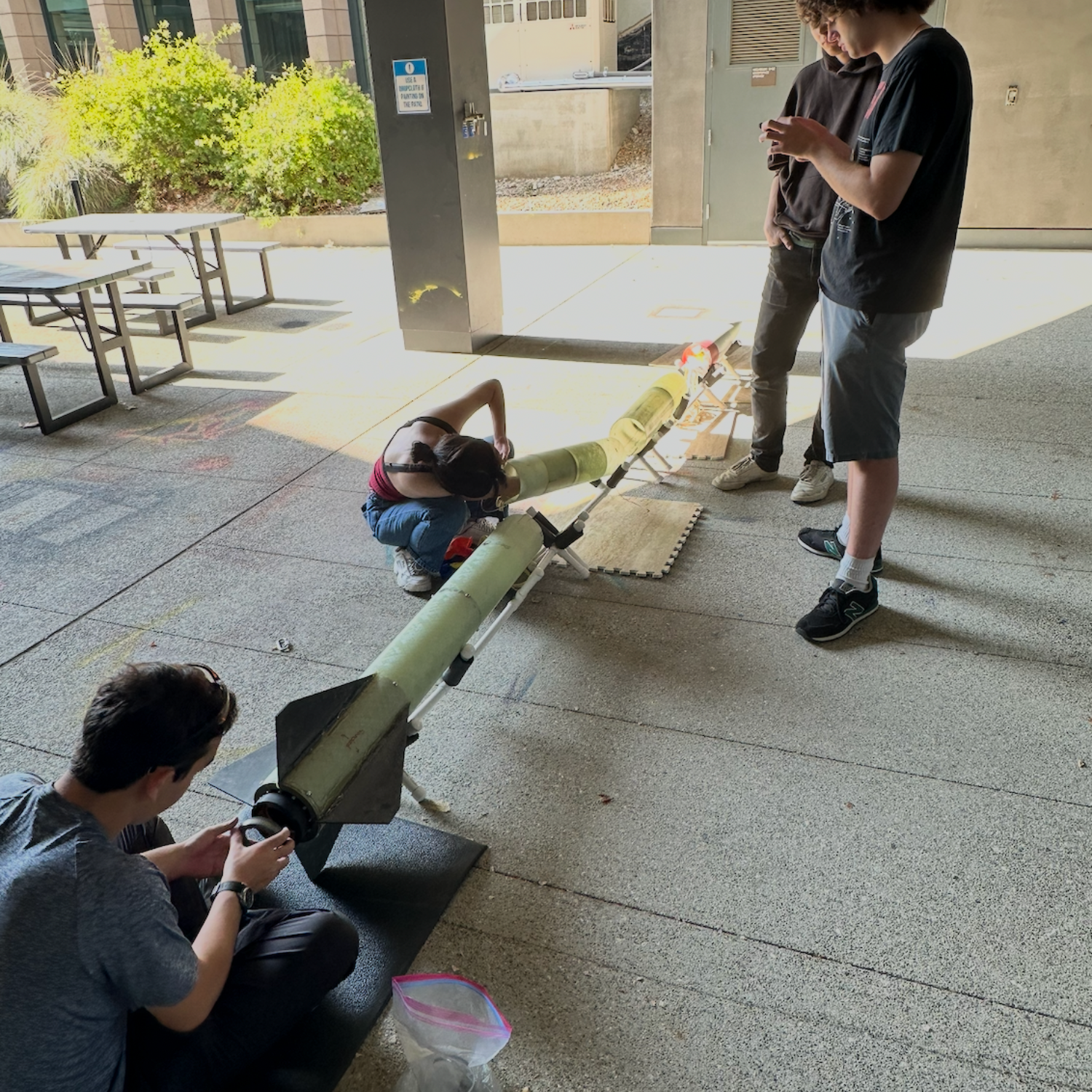 Working on the rocket