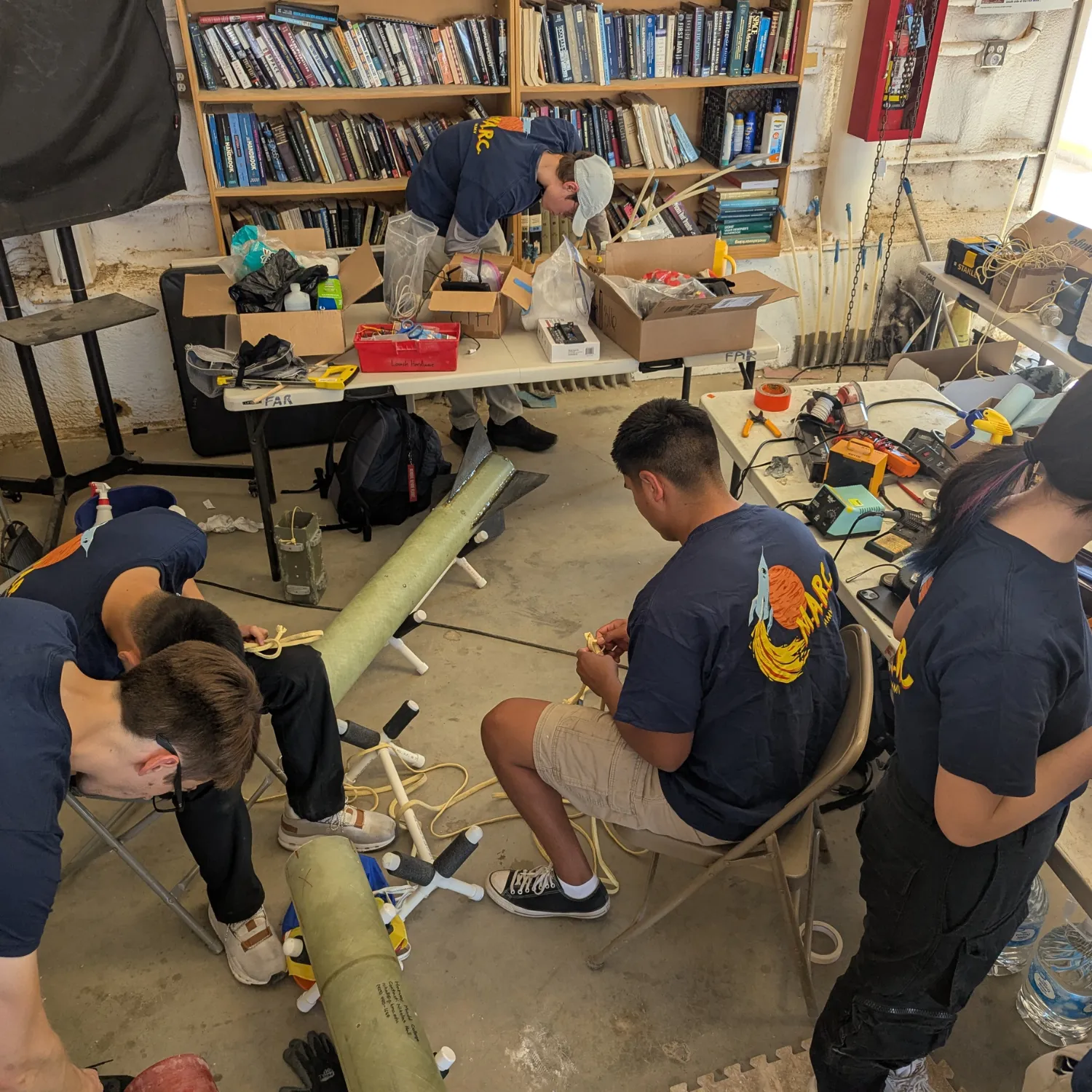 Working on the rocket